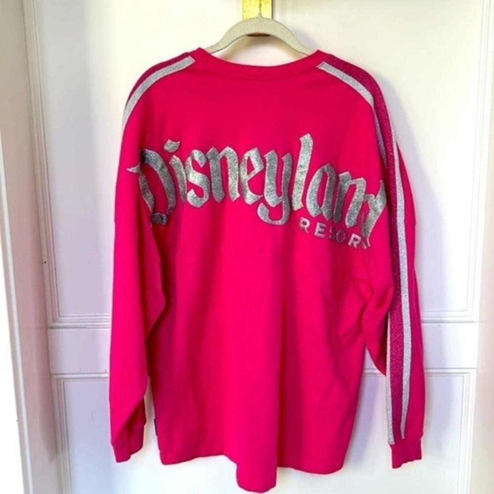 Disneyland Jersey HOT PINK Spirit Long Sleeve Womens size Large Pullover Style